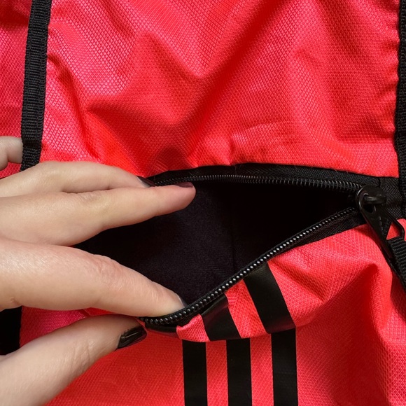 NWOT New Adidas Hot Pink Black Drawstring Backpack Bag - Picture 5 of 11